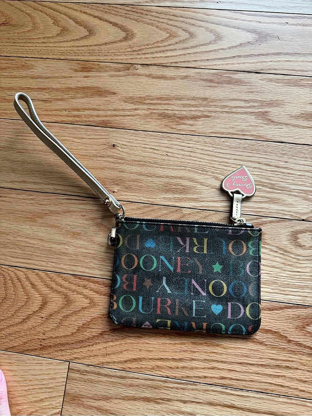 Dooney & Bourke Signature Rainbow Logo Zip Wristlet